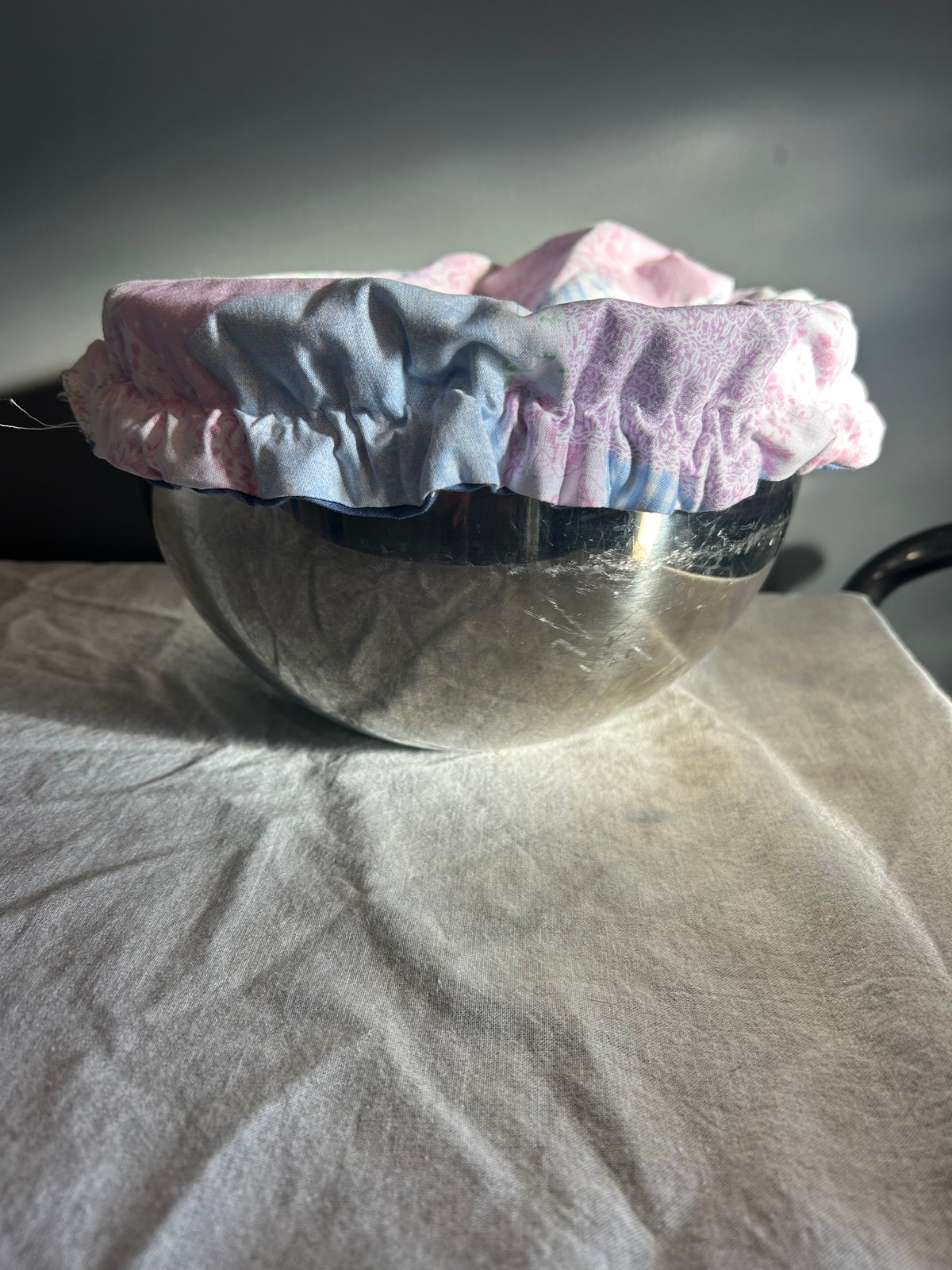 Reversible Bowl Cover. Patchwork/Navy