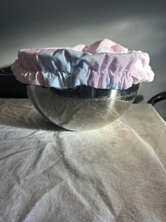 Reversible Bowl Cover. Patchwork/Navy