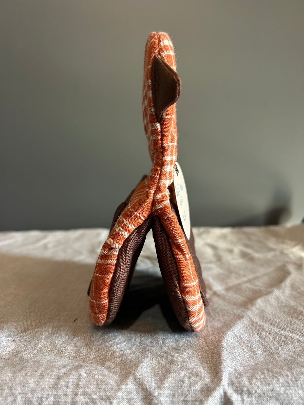 Duck Oven Mitt. Orange/Brown