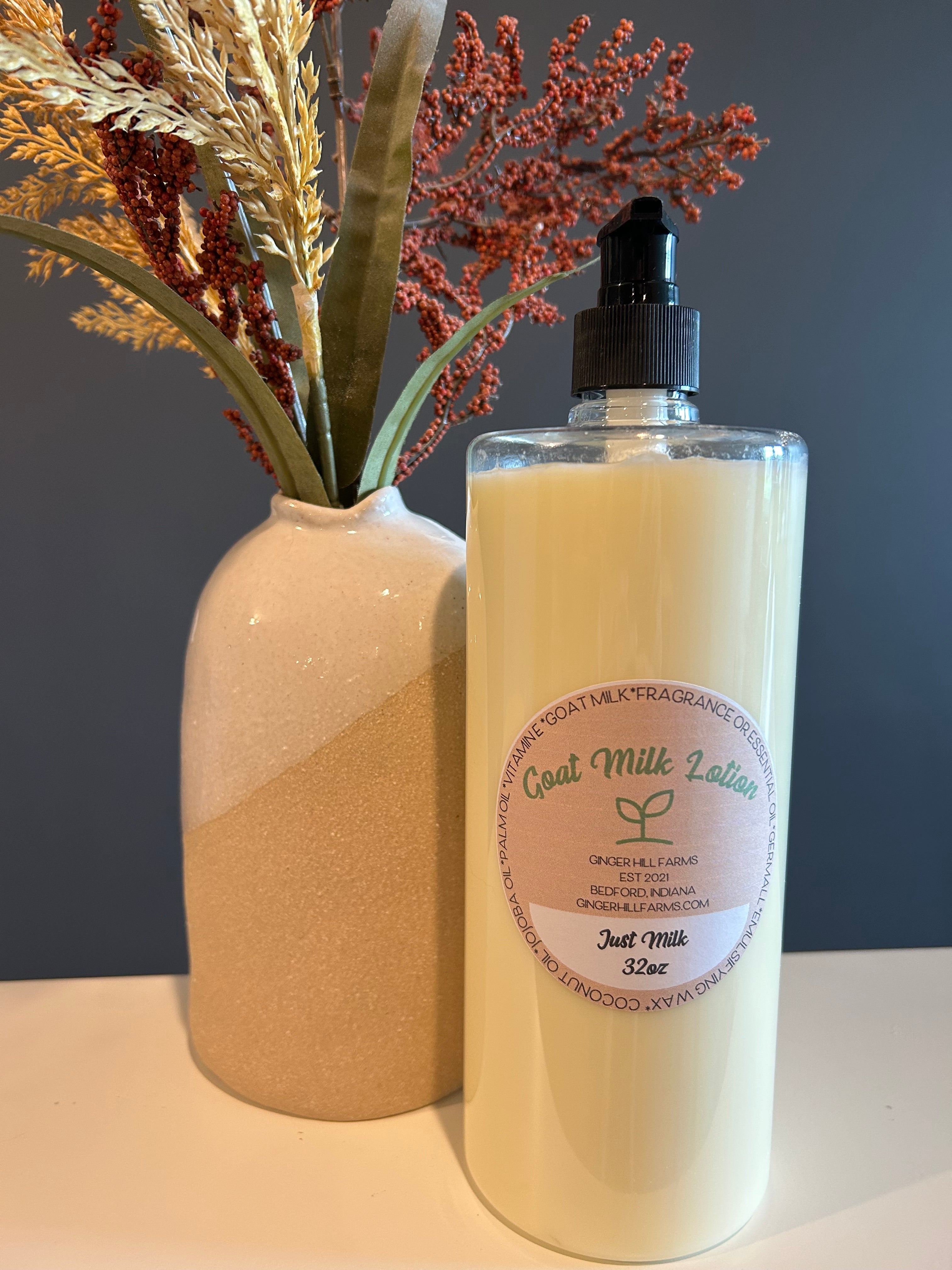Goat Milk Lotion - Just Milk 32oz – Ginger Hill Farms